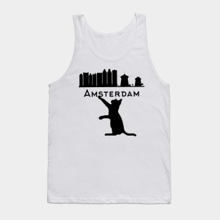 Amsterdam Skyline Cat cat lovers Tank Top